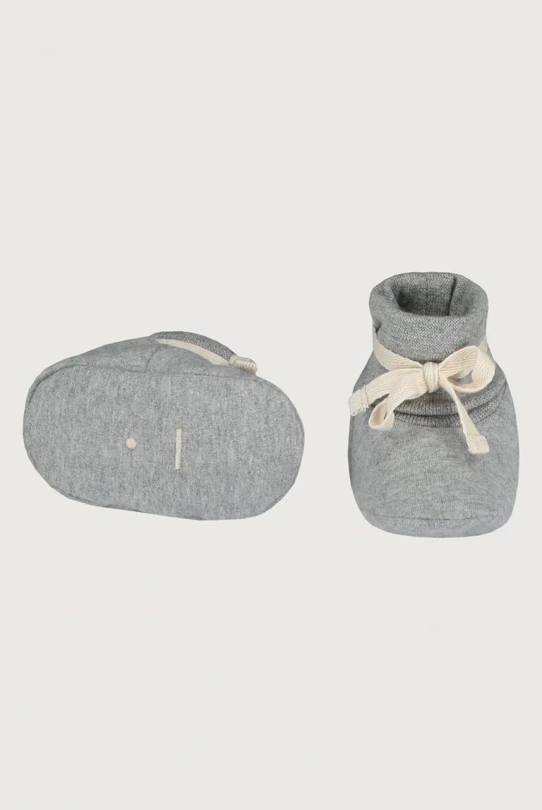 Gray Label Organic Cotton Baby Booties | Grey Melange