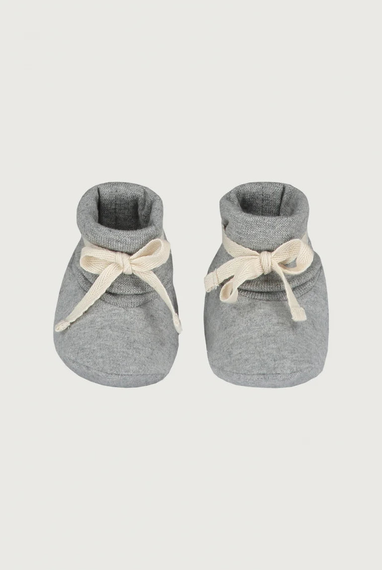Gray Label Organic Cotton Baby Booties | Grey Melange