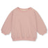 Organic cotton fleece dropped shoulder sweater made from GOTS-certified cotton, shown in pink colour