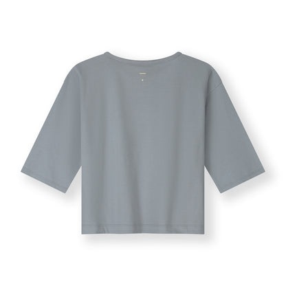 Gray Label organic cotton oversized tee in Stone Grey — Back view