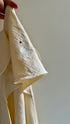 Organic cotton hooded bath cape with swan embroidery in Cozy White