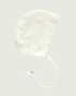 Joha Ajour Wool Silk Bonnet with Lace Off White