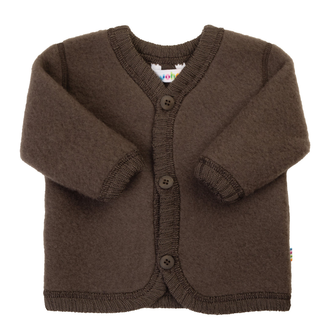 Joha Wool Fleece Cardigan in color brown