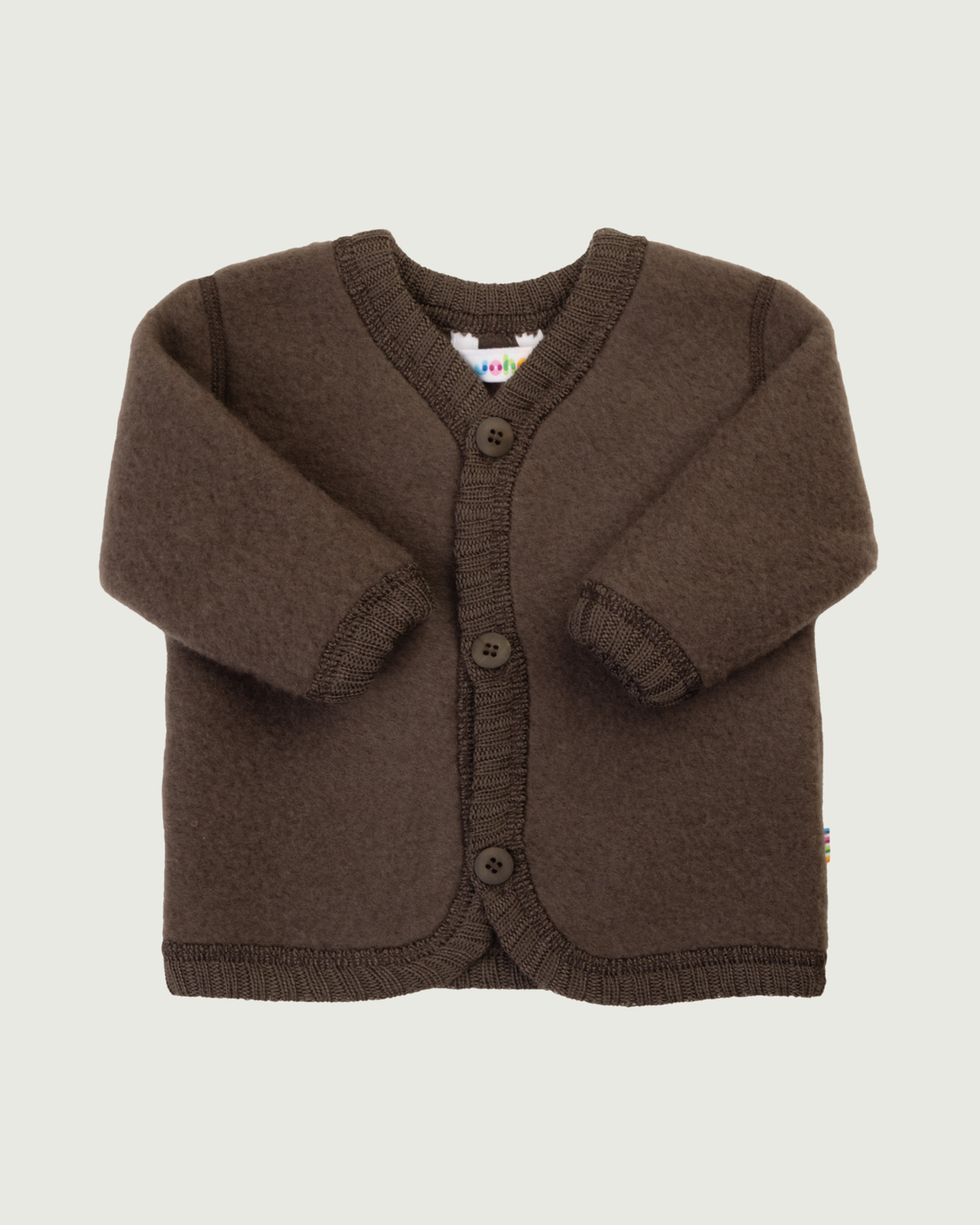 Joha Wool Fleece Baby Cardigan Dark Brown