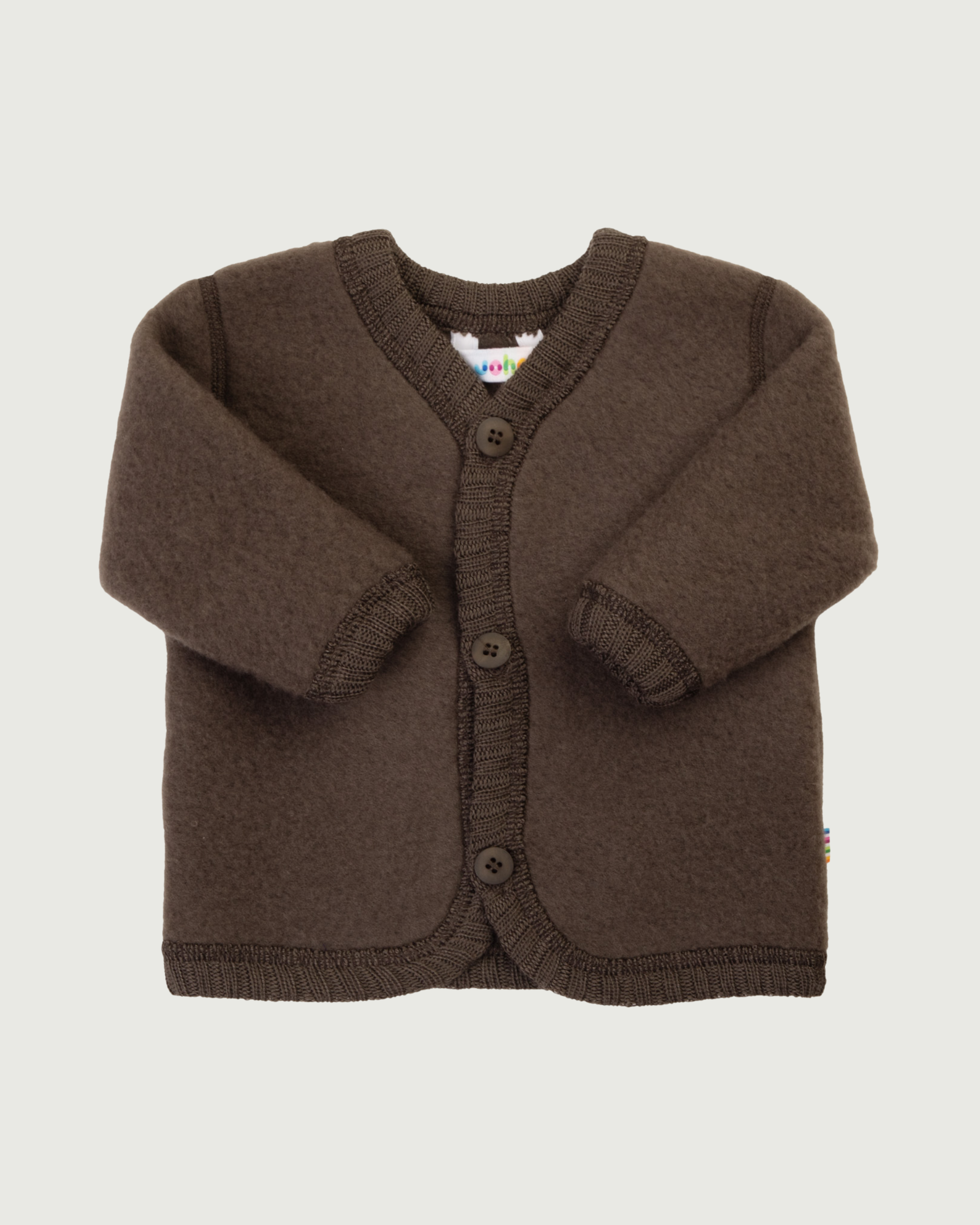 Joha Wool Fleece Baby Cardigan Dark Brown