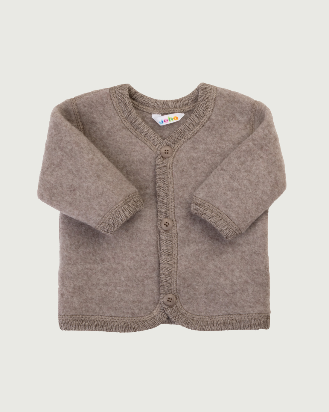 Joha Wool Fleece Baby Cardigan Sesame