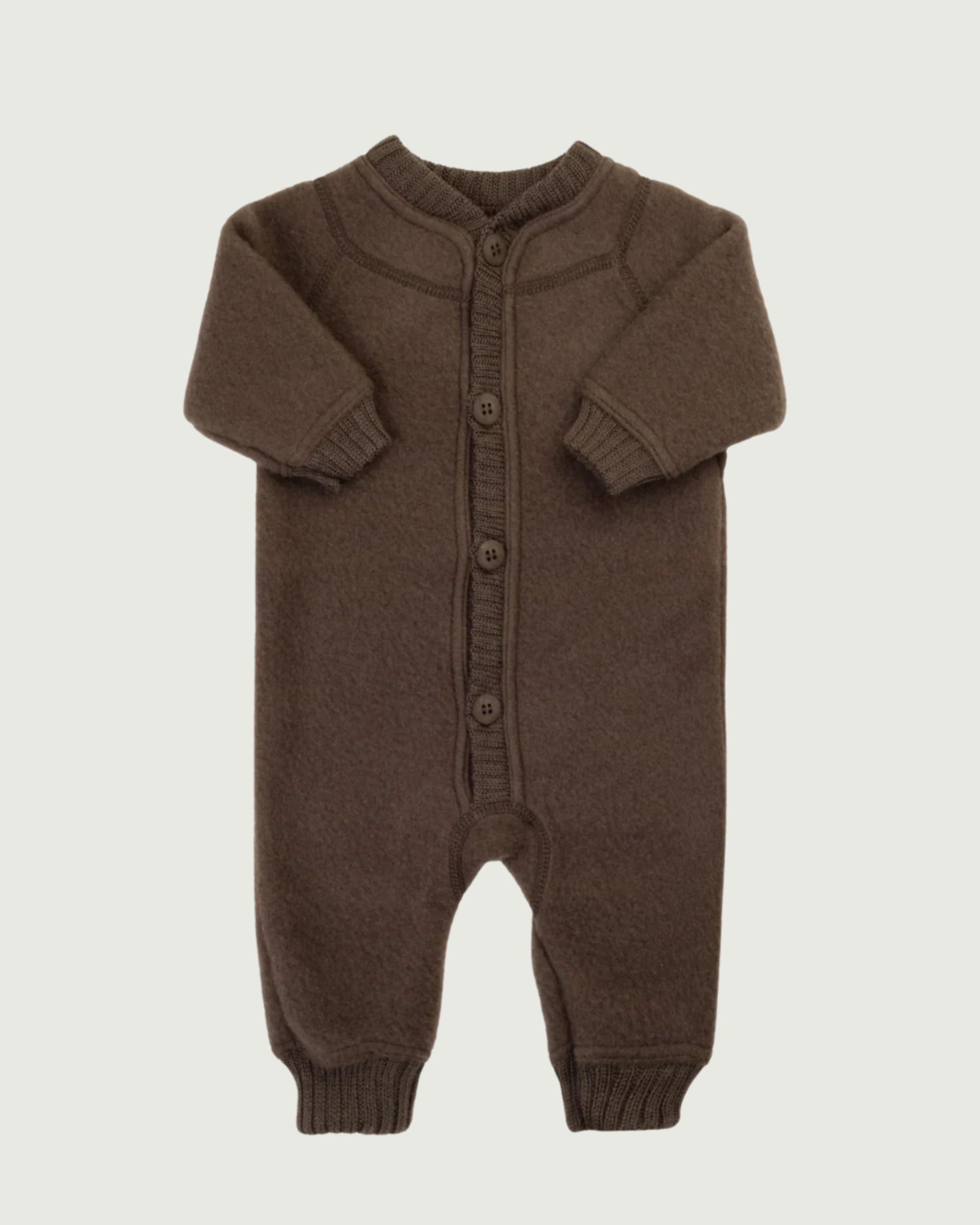 Joha Wool Fleece Baby Suit Dark Brown