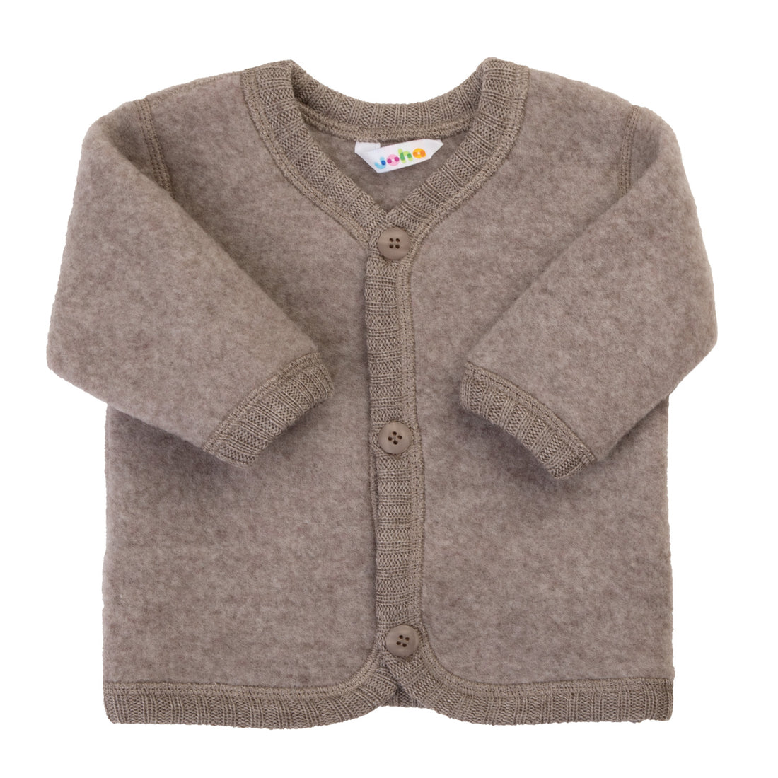 Joha wool fleece cardigan in sesame melange