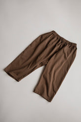 Kohi Wide Pants by Façade in mole brown, organic cotton kids trousers with a relaxed barrel fit