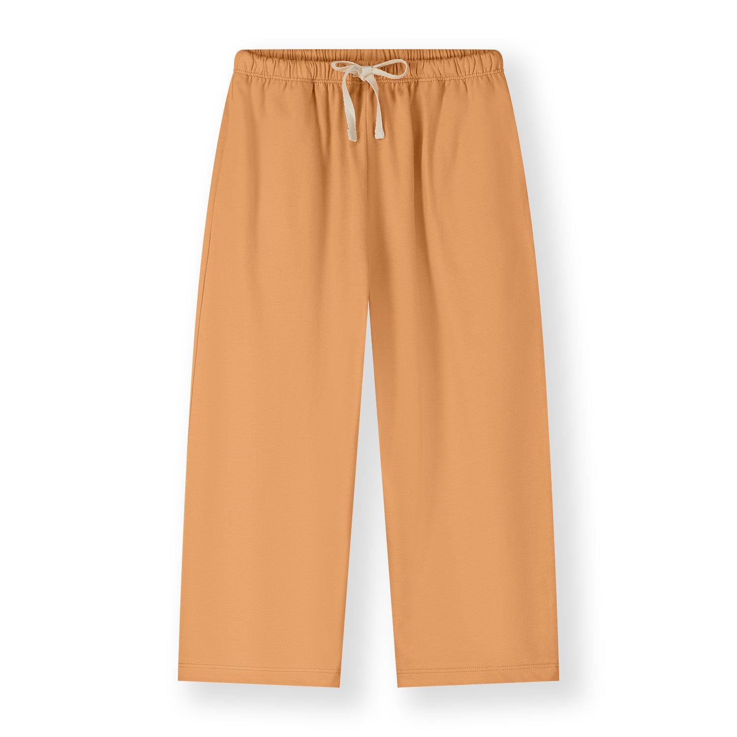 Gray Label organic cotton pull-up trousers in color melon - front 