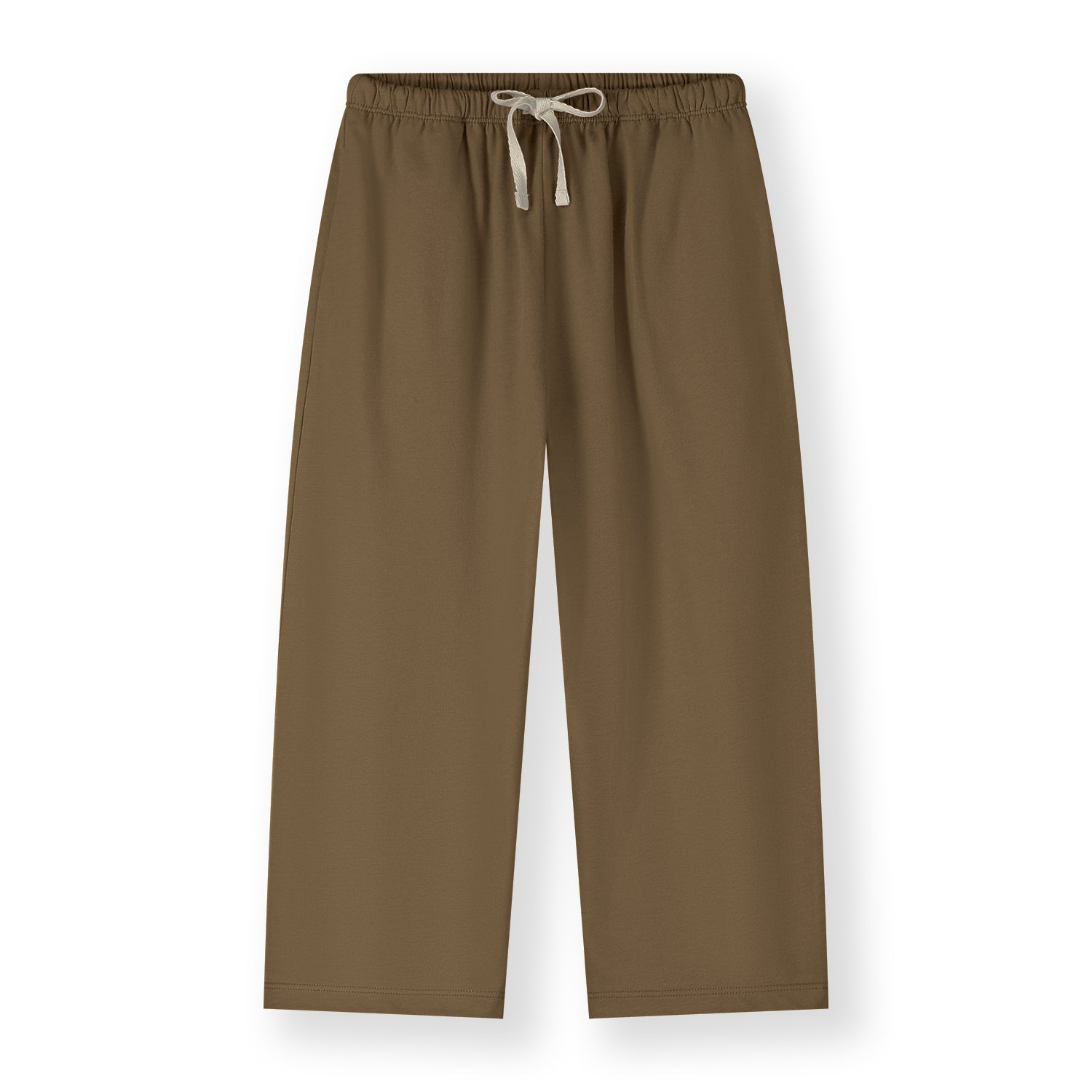 Gray Label organic cotton pull-up trousers in color woody - front 