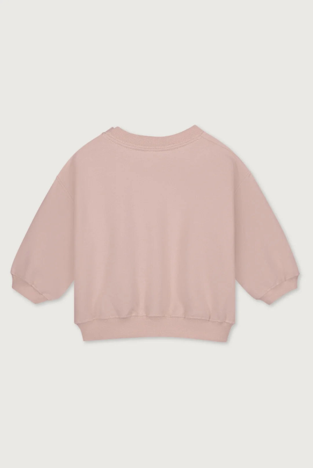 Gray Label Organic Cotton Fleece Dropped Shoulder Baby Sweater | Faded Pink