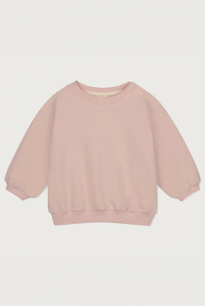 Gray Label Organic Cotton Fleece Dropped Shoulder Baby Sweater | Faded Pink