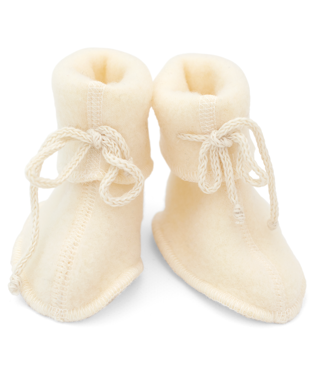 Engel Natur organic merino wool fleece baby booties in natural