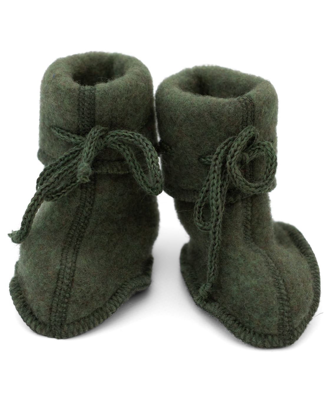 Engel Natur organic merino wool fleece baby booties in reed
