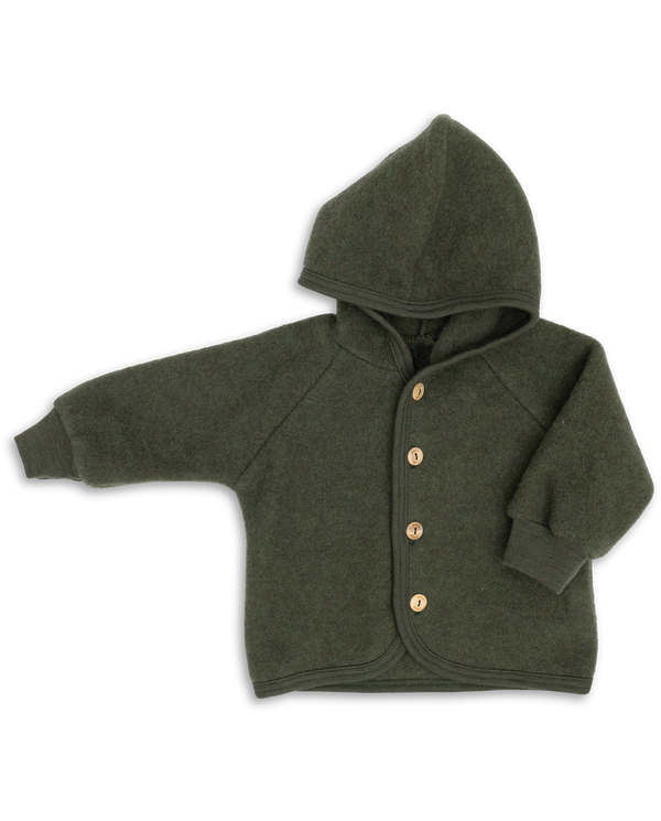 Engel Natur merino wool fleece jacket in reed melange