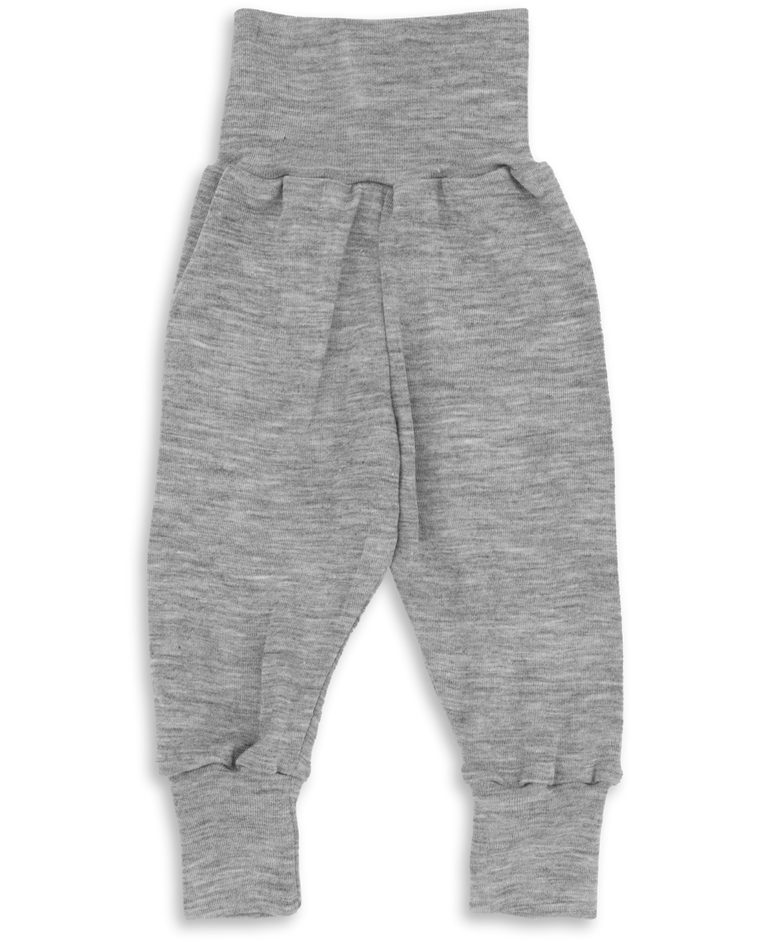 Engel Natur merino wool and silk baby pants for babies in grey melange