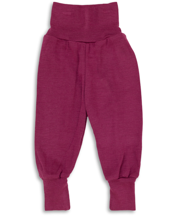 Engel Natur merino wool and silk baby pants for babies in orchid