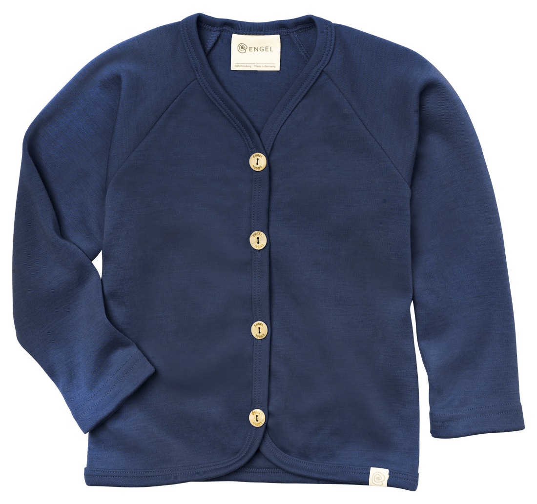 Engel Natur wool silk kids cardigan in navy