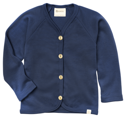 Engel Natur wool silk kids cardigan in navy