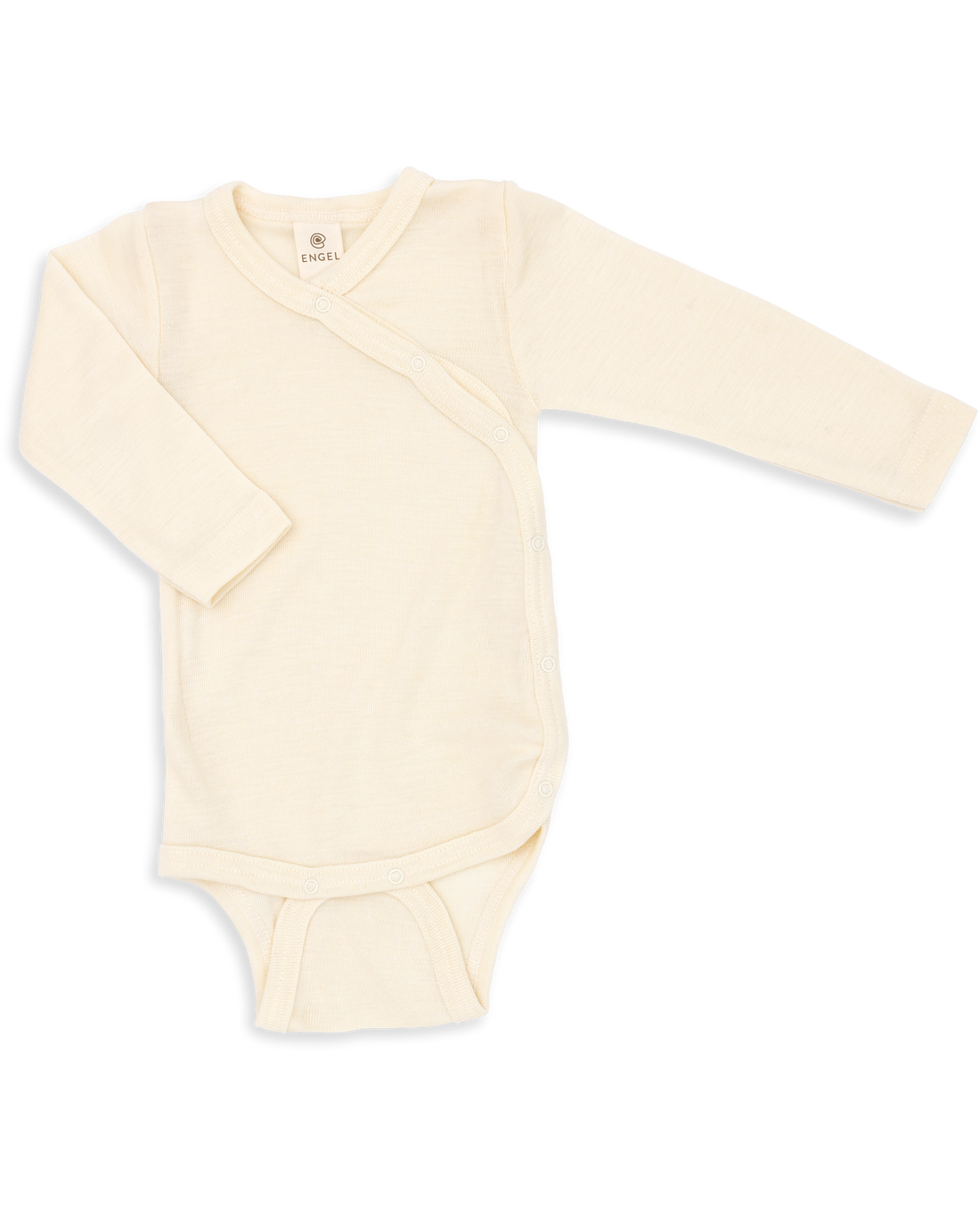 Engel Natur wool and silk newborn kimono bodysuit in natural