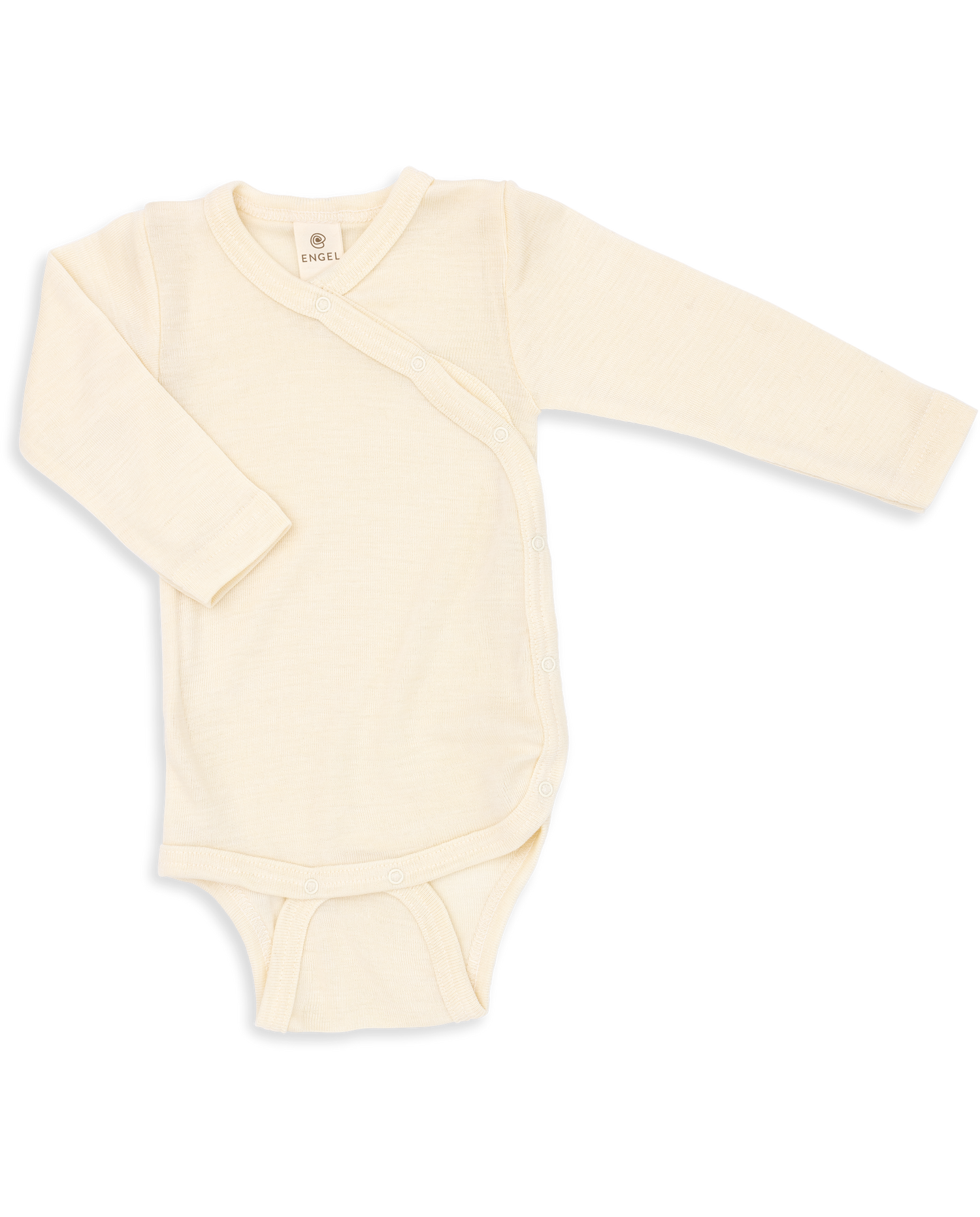 Engel Natur wool and silk newborn kimono bodysuit in natural