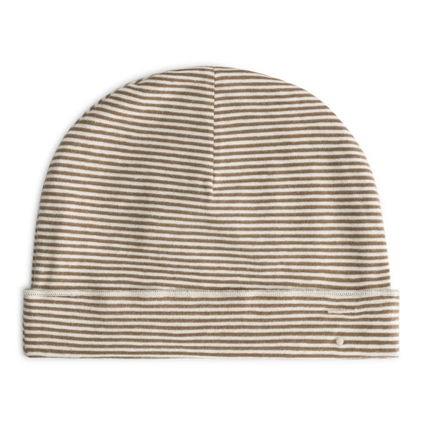 Gray Label organic cotton baby beanie in woody cream