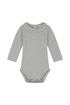Gray Label organic cotton baby collar onesie in grey cream -front 