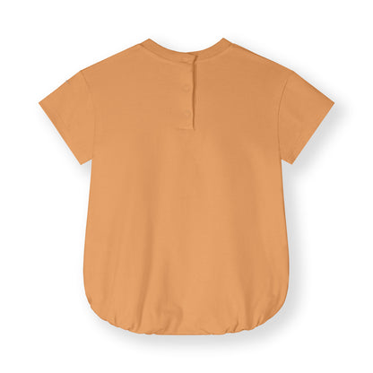 Gray Label organic cotton baby tee suit in melon — back