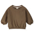 Gray Label organic cotton fleece baby sweater in woody -front 