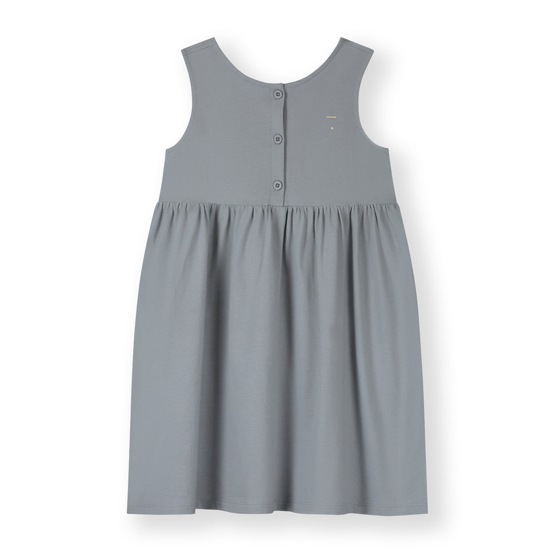 Gray Label organic cotton jersey sleeveless dress in Stone Grey — back view