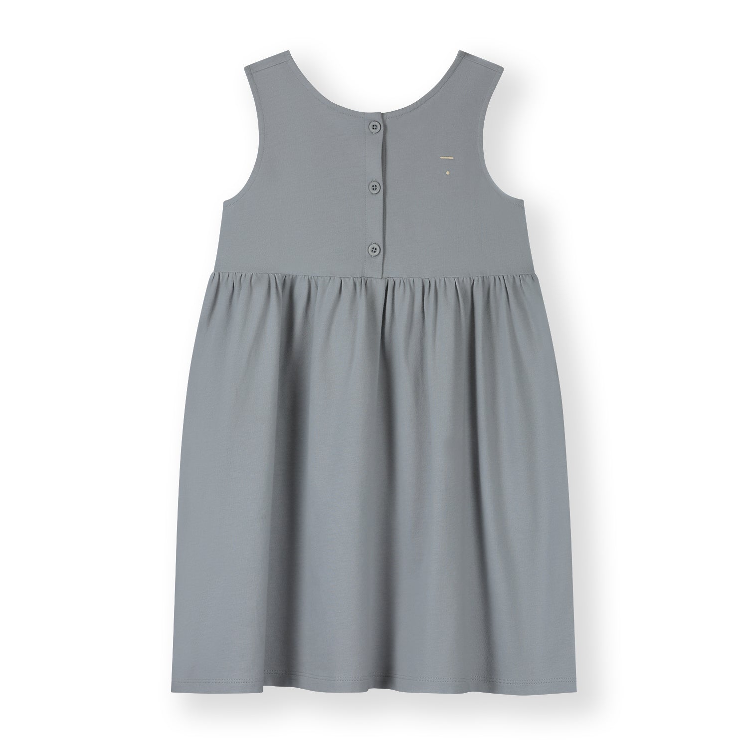 Gray Label organic cotton jersey sleeveless dress in Stone Grey — back view