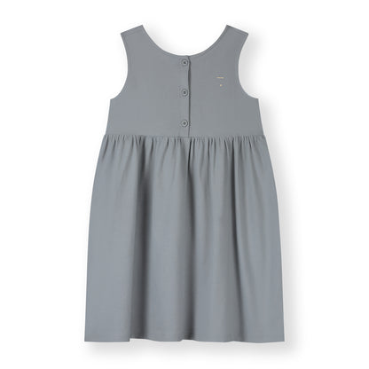 Gray Label organic cotton jersey sleeveless dress in Stone Grey — back view