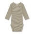 Gray Label organic cotton long sleeve baby onesie in Woody Cream
