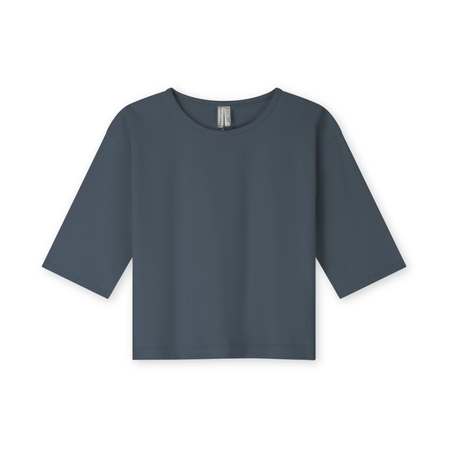 Gray Label organic cotton oversized tee in Blue Grey — front view