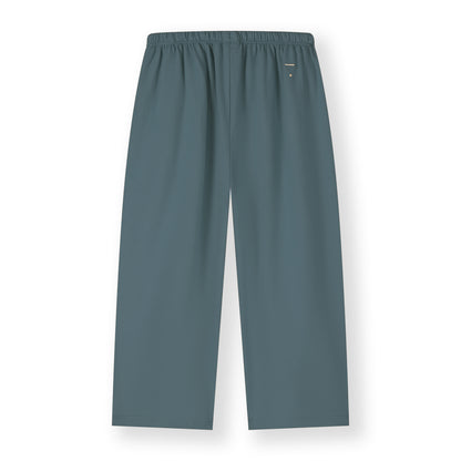 Gray Label  pull-up trousers made from GOTS-certified cotton in blue grey - back