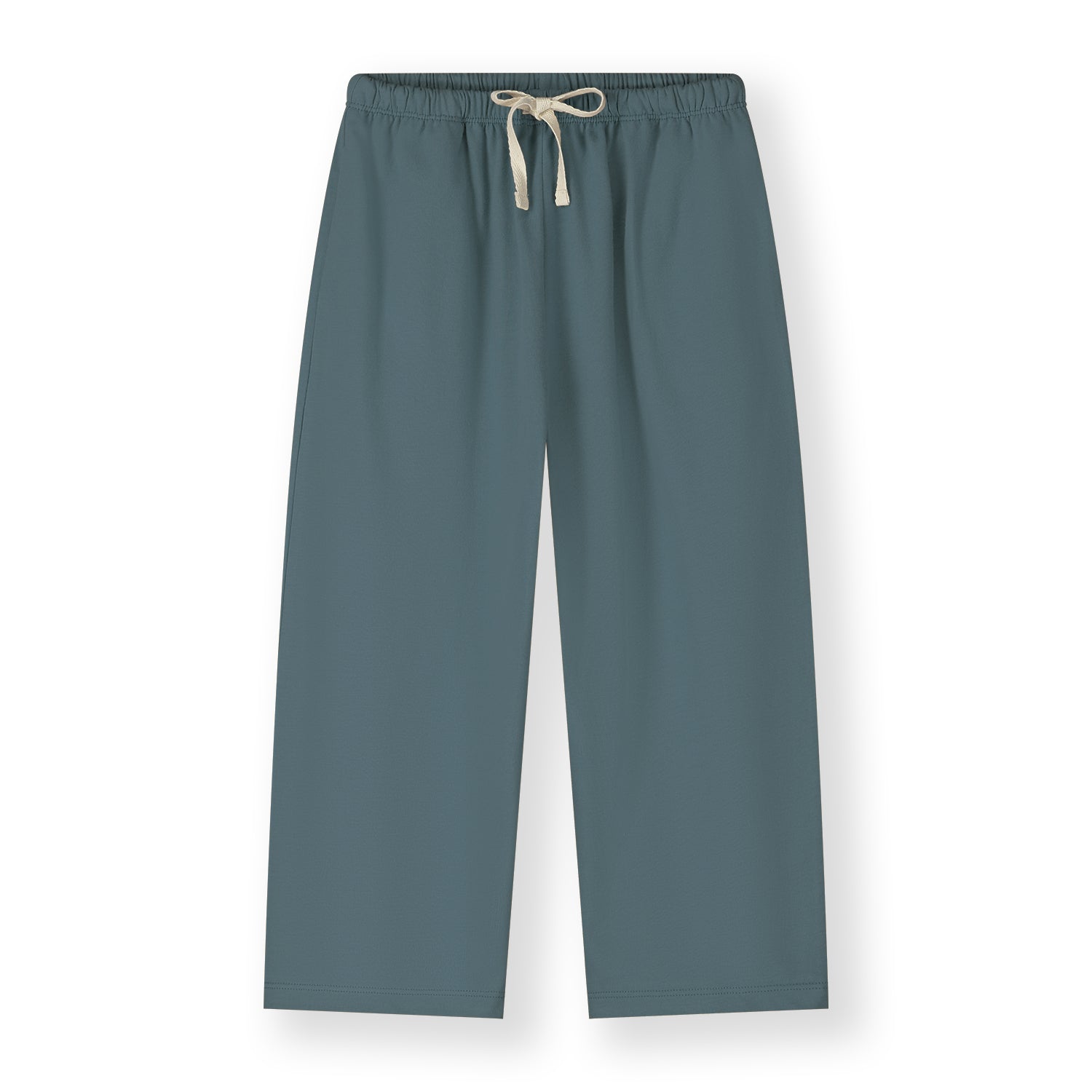 Gray Label  pull-up trousers made from GOTS-certified cotton in blue grey - front