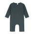 gray label organic cotton fleece baby suit blue grey front
