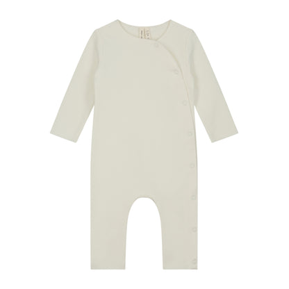 gray label organic cotton fleece baby suit cream front