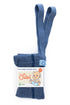 Silly Silas footless tights with braces in Steel Blue made from GOTS-certified organic cotton